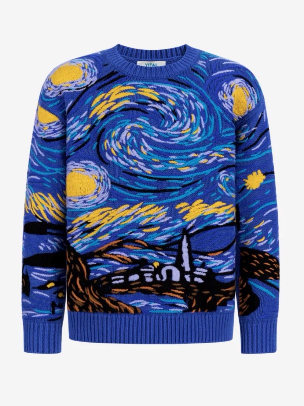 YITAI Starry Night Embroidered Sweater